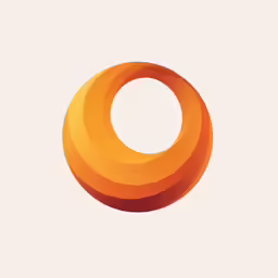 an abstract orange circle sits in the middle of the picture