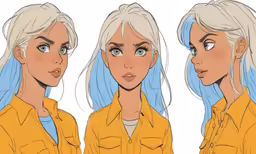 two images of an image of a blonde haired girl