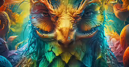 an angry creature is shown in the background