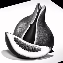 an image of an art form that is made from an eggplant