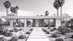 a black and white photo of a house