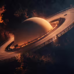 a picture of a large planet in the air