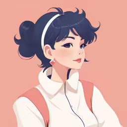 a girl with ponytails wearing a white shirt and red backpack