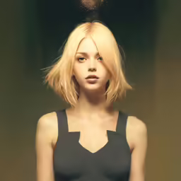 the woman with blonde hair has just released something
