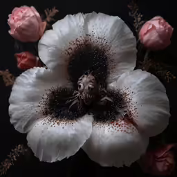 a flower with black inside and dark inside