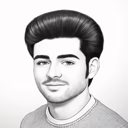 a drawing of a man with a beard and a turtle - neck sweater