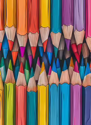 rows of different colored pencils lined up together,a large stack of colored pencils arranged in the same row