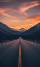 a lone straight highway stretches into the distance
