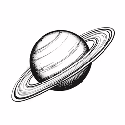an image of saturn and its rings in black and white
