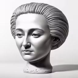 an artistic black and white portrait of a woman with hair in a ponytail