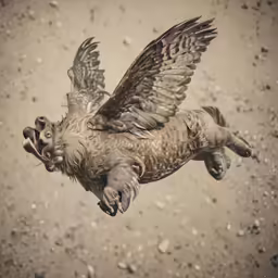 there is a bird flying in the air with its wings spread out