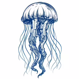 a very beautiful, intricately drawn jellyfish by person