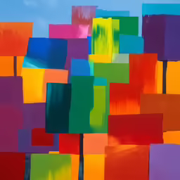 an abstract piece of colorful art is pictured