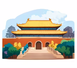 a picture of a painting of a chinese house