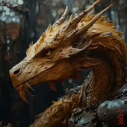 there is a dragon with some hair on it