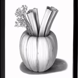 this image is the shape of an onion plant in an apple