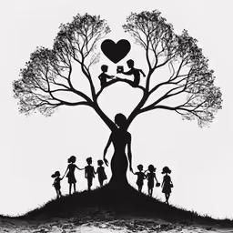 people are around the tree as an i love you photo