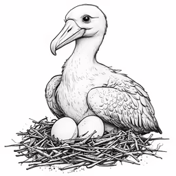 a bird sitting on top of a nest