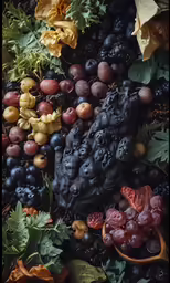grapes and other fruit all mixed together