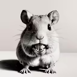 a mouse standing on its hind legs looking up