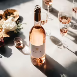 a bottle of wine sitting on top of a table
