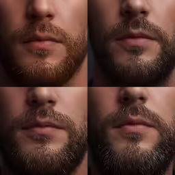 a man with long beards making a face