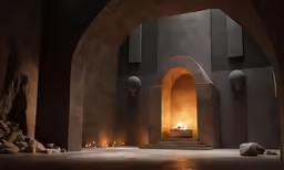candles on the floor lit up in a dark place