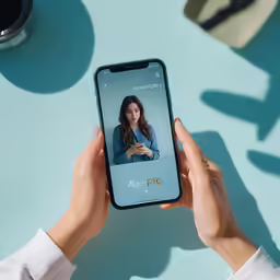 a person on a cell phone being video posted