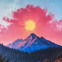 the clouds are colorful and pink in the sky