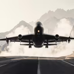 the airplane is in motion over the runway