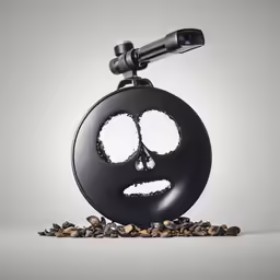 the camera is mounted on top of a broken clock