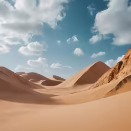 a wide view of sand dunes in the desert