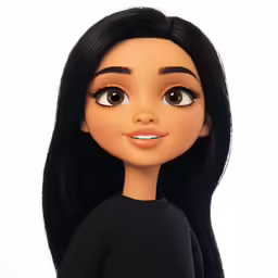 a close up of a doll wearing a black top