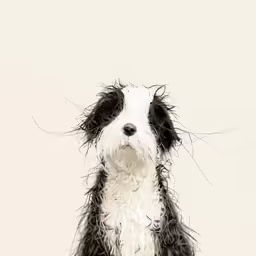 an image of a small black and white dog