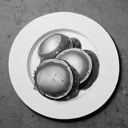 a plate of food covered in water on top of a table