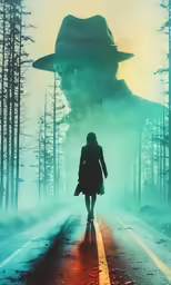 the image shows an image of a person with a hat on