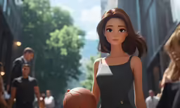 a doll that is standing with a basketball