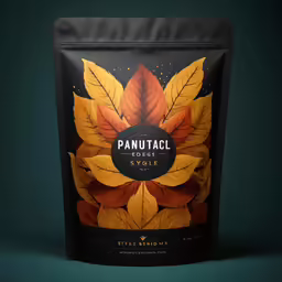 an autumn leaf pouch mock up