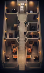 several people in large spaces inside a house