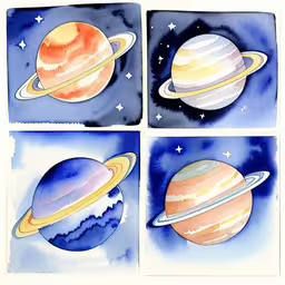 a couple of pictures that have planets on them,the three images in the children