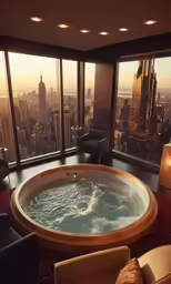 a bath tub is shown in an empty room