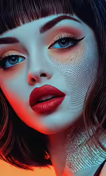 the portrait of an asian woman with a futuristic makeup