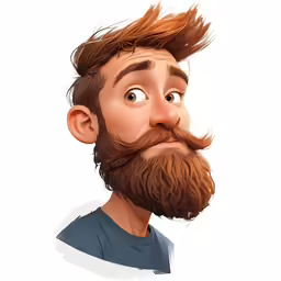 a very animated and creepy looking guy with his hair pulled back