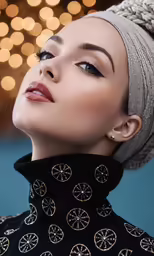 a woman with a turban on