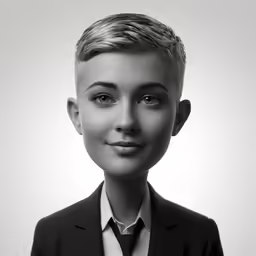 the portrait shows a woman with a tie