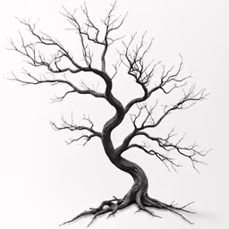 an image of a dead tree that is in a drawing