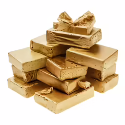 a stack of gold and white jewelry cases
