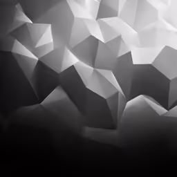 white geometric shapes are arranged in the center