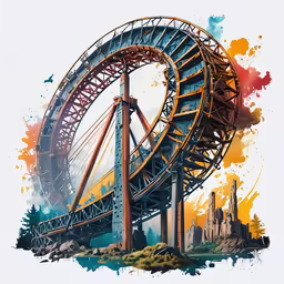 a water roller coaster going down a hill