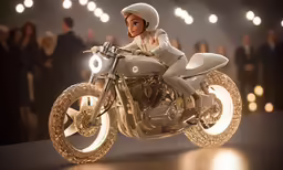 there is a cartoon girl riding on the back of a motorcycle